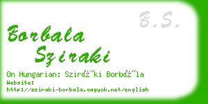 borbala sziraki business card